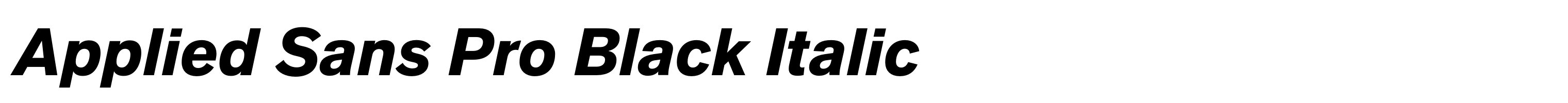 Applied Sans Pro Black Italic